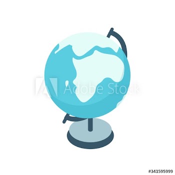 Cartoon colorful Earth globe vector graphic illustration