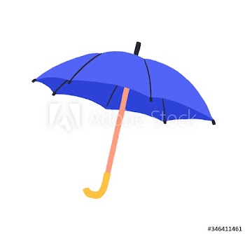 Cartoon colorful umbrella vector graphic illustration