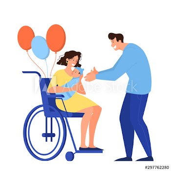 Cartoon composition with parents with newborn bay