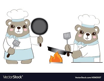 cartoon cooking elements bear chef