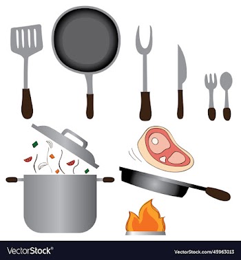 cartoon cooking elements kitchen tool