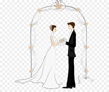 Cartoon couple Wedding Drawing Marriage - Arches and cartoon couple 