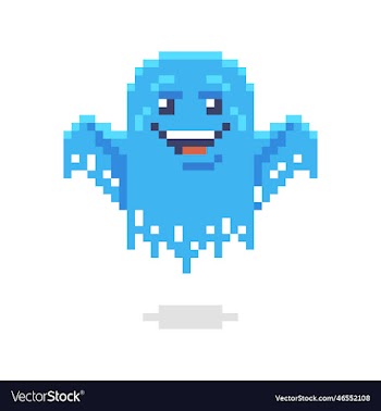 cartoon cute and smiling ghost