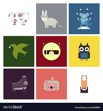 Cartoon cute animals for baby card and invitation vector image