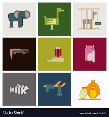 Cartoon cute animals for baby card and invitation vector image