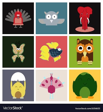 Cartoon cute animals for baby card and invitation vector image