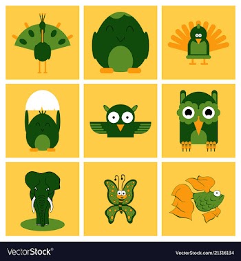 Cartoon cute animals for baby card and invitation vector image