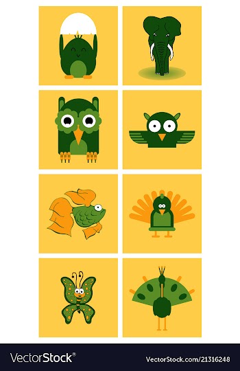 Cartoon cute animals for baby card and invitation vector image