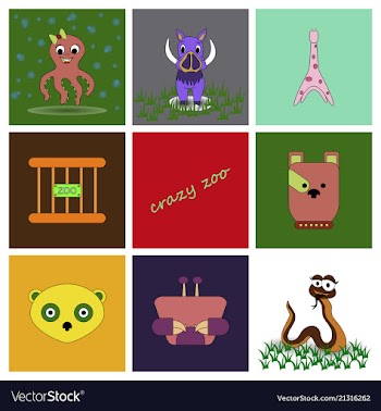 Cartoon cute animals for baby card and invitation vector image