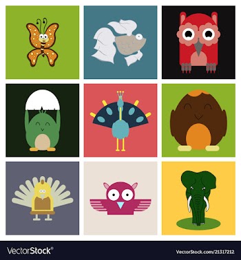 Cartoon cute animals for baby card and invitation vector image