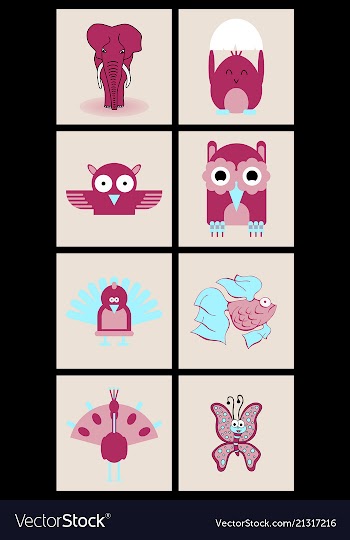 Cartoon cute animals for baby card and invitation vector image