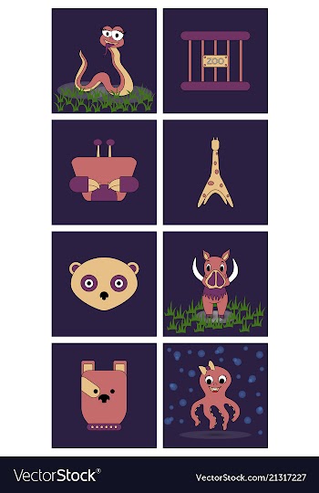Cartoon cute animals for baby card and invitation vector image