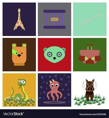 Cartoon cute animals for baby card and invitation vector image