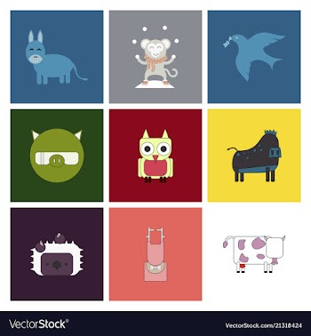 Cartoon cute animals for baby card and invitation vector image