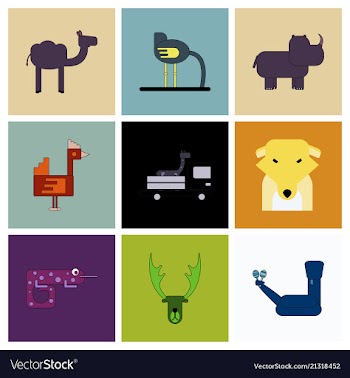 Cartoon cute animals for baby card and invitation vector image