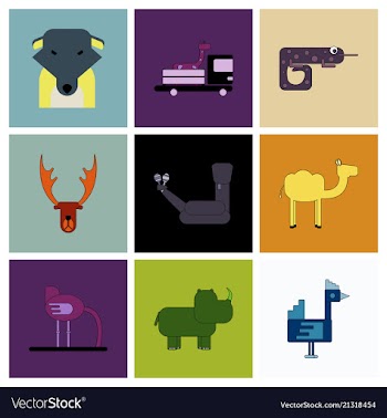 Cartoon cute animals for baby card and invitation vector image