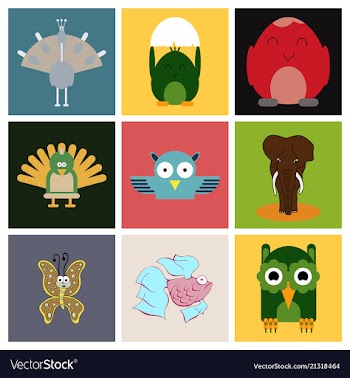 Cartoon cute animals for baby card and invitation vector image
