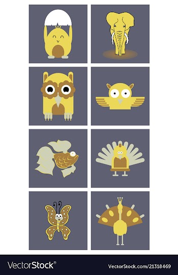 Cartoon cute animals for baby card and invitation vector image