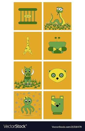 Cartoon cute animals for baby card and invitation vector image