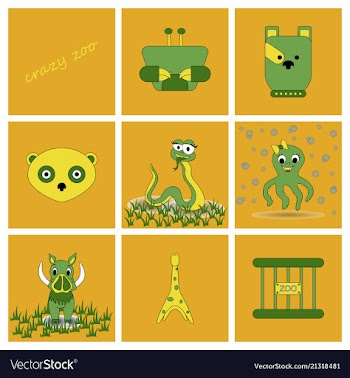 Cartoon cute animals for baby card and invitation vector image