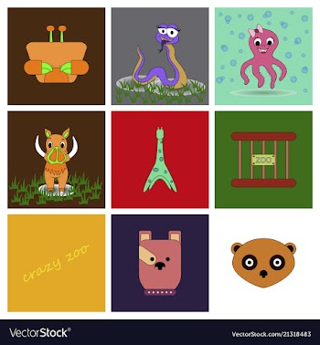 Cartoon cute animals for baby card and invitation vector image