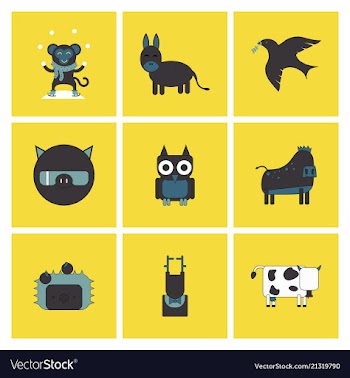 Cartoon cute animals for baby card and invitation vector image
