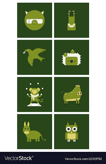 Cartoon cute animals for baby card and invitation vector image