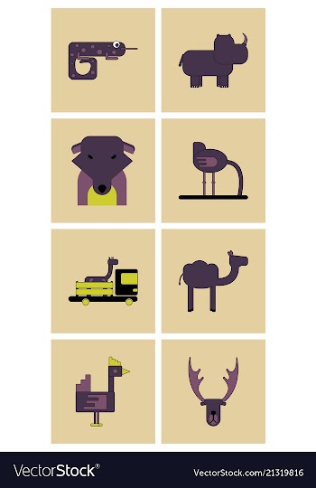 Cartoon cute animals for baby card and invitation vector image