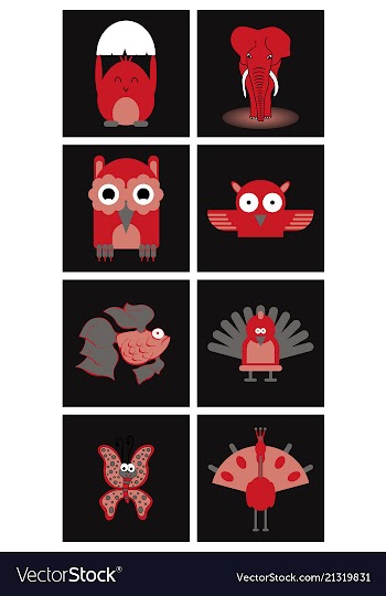 Cartoon cute animals for baby card and invitation vector image