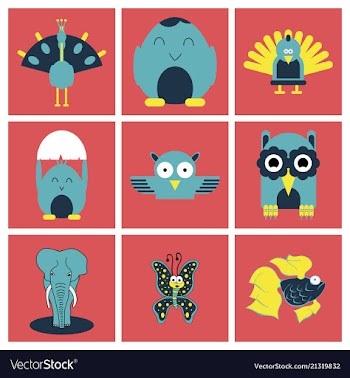 Cartoon cute animals for baby card and invitation vector image