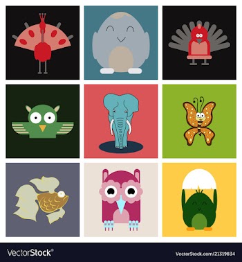 Cartoon cute animals for baby card and invitation vector image