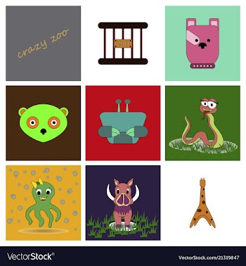 Cartoon cute animals for baby card and invitation vector image