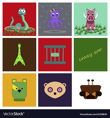Cartoon cute animals for baby card and invitation vector image