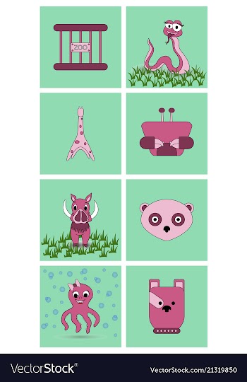 Cartoon cute animals for baby card and invitation vector image