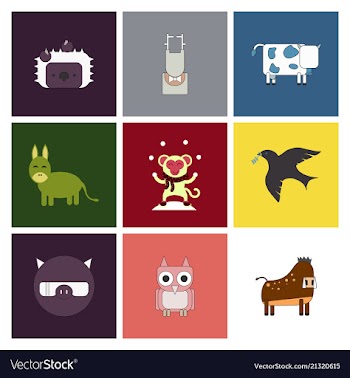 Cartoon cute animals for baby card and invitation vector image