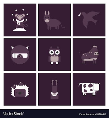 Cartoon cute animals for baby card and invitation vector image