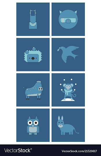 Cartoon cute animals for baby card and invitation vector image