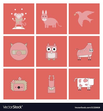 Cartoon cute animals for baby card and invitation vector image