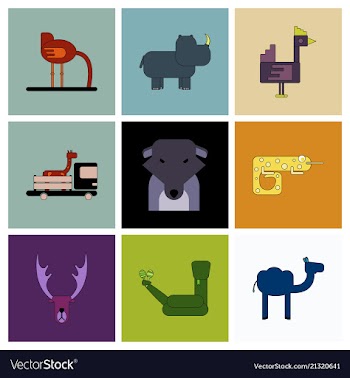 Cartoon cute animals for baby card and invitation vector image