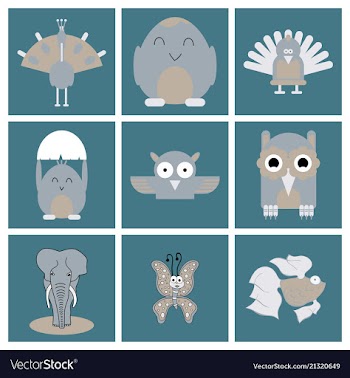 Cartoon cute animals for baby card and invitation vector image