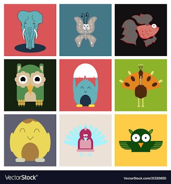 Cartoon cute animals for baby card and invitation vector image