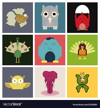 Cartoon cute animals for baby card and invitation vector image
