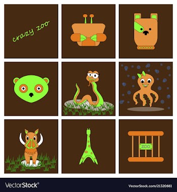Cartoon cute animals for baby card and invitation vector image