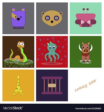 Cartoon cute animals for baby card and invitation vector image