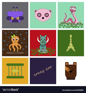 Cartoon cute animals for baby card and invitation vector image