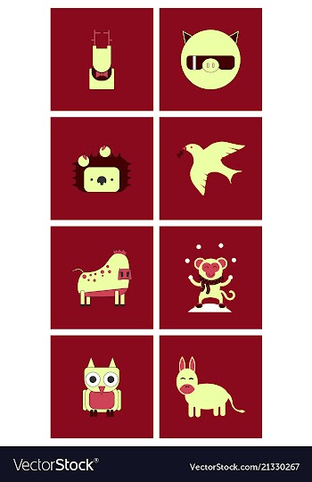 Cartoon cute animals for baby card and invitation vector image