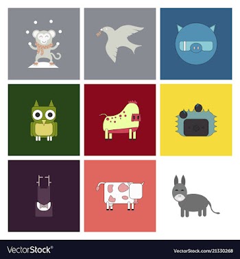 Cartoon cute animals for baby card and invitation vector image