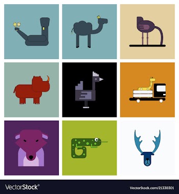 Cartoon cute animals for baby card and invitation vector image