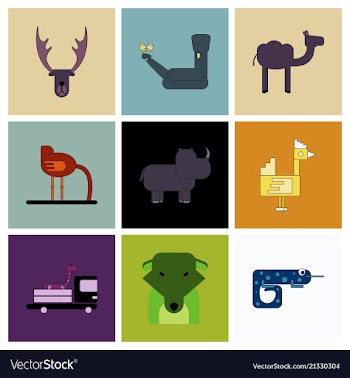 Cartoon cute animals for baby card and invitation vector image