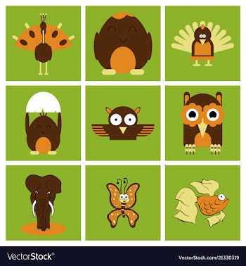 Cartoon cute animals for baby card and invitation vector image